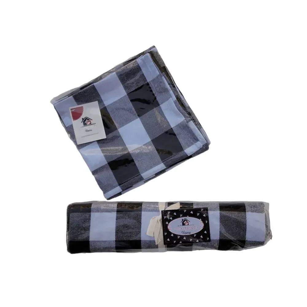 Cackleberry Home Buffalo Check Table Runner + 4 Napkins – NEW